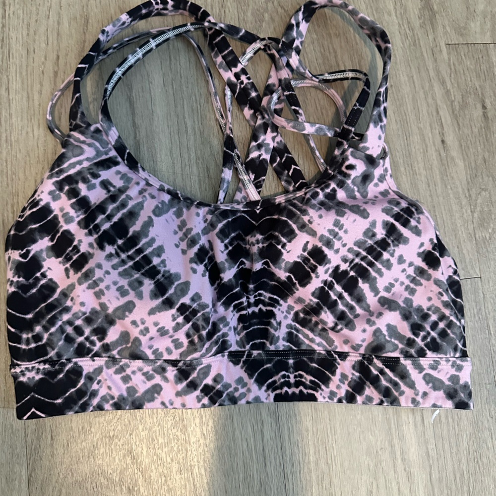 Stylish Pink and Black Women's Sports Bra